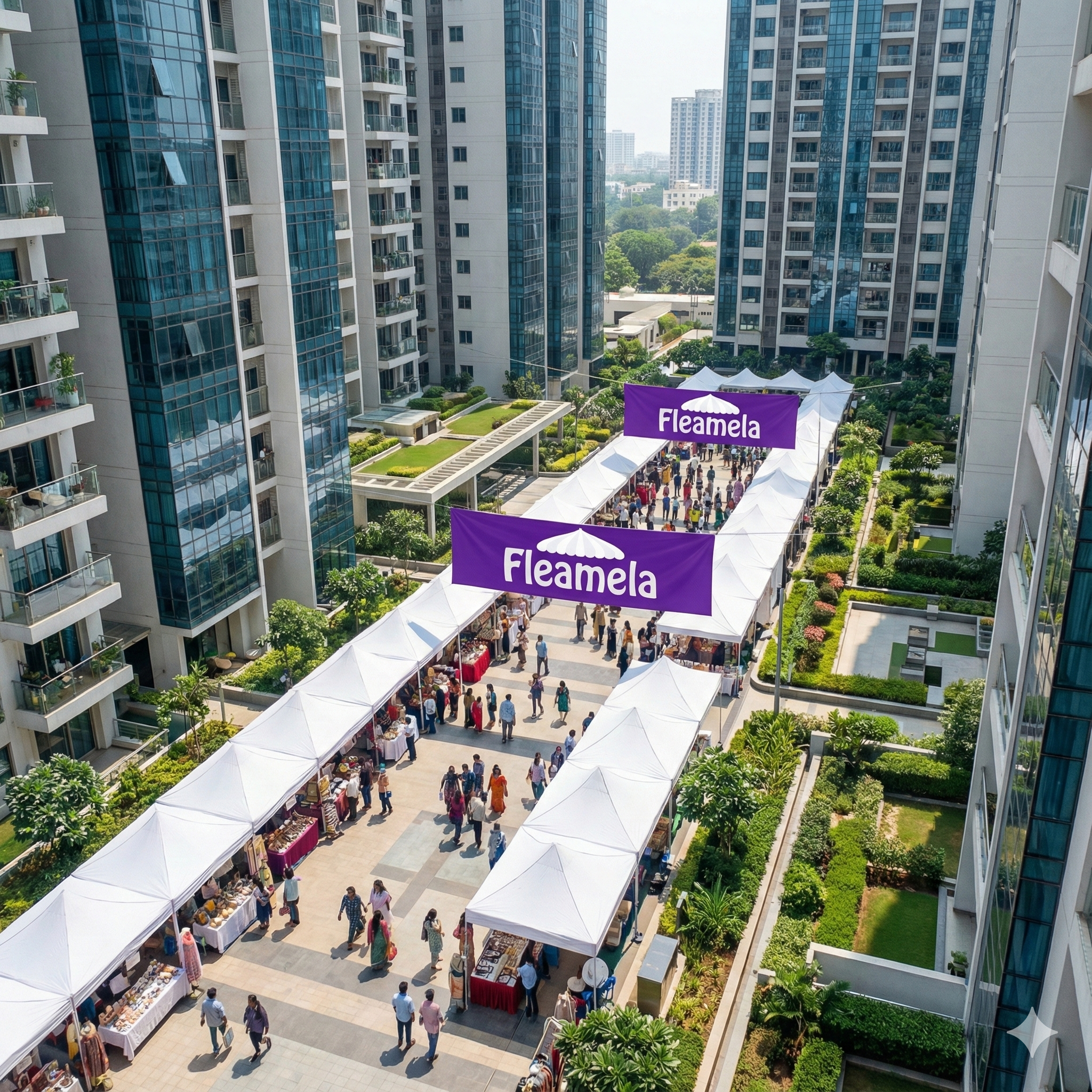 Premium flea market venue spaces available for rent in Mumbai, Delhi, Bangalore for weekend events and pop-up markets